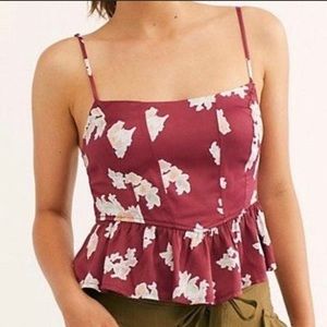 NWOT free people floral peplum cami